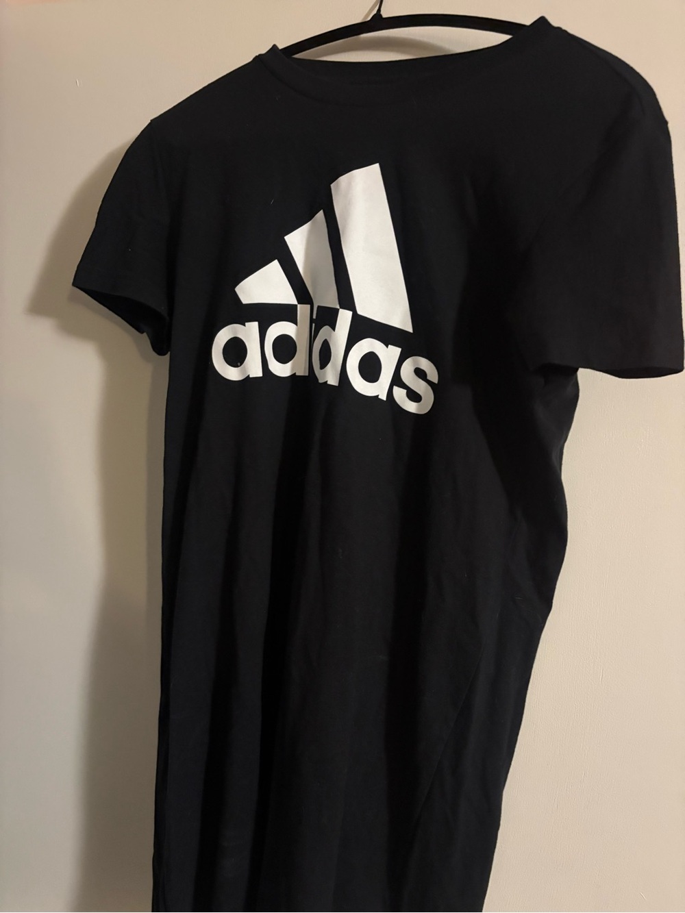 adidas Black Short Sleeve Tee with White Trefoil Logo
